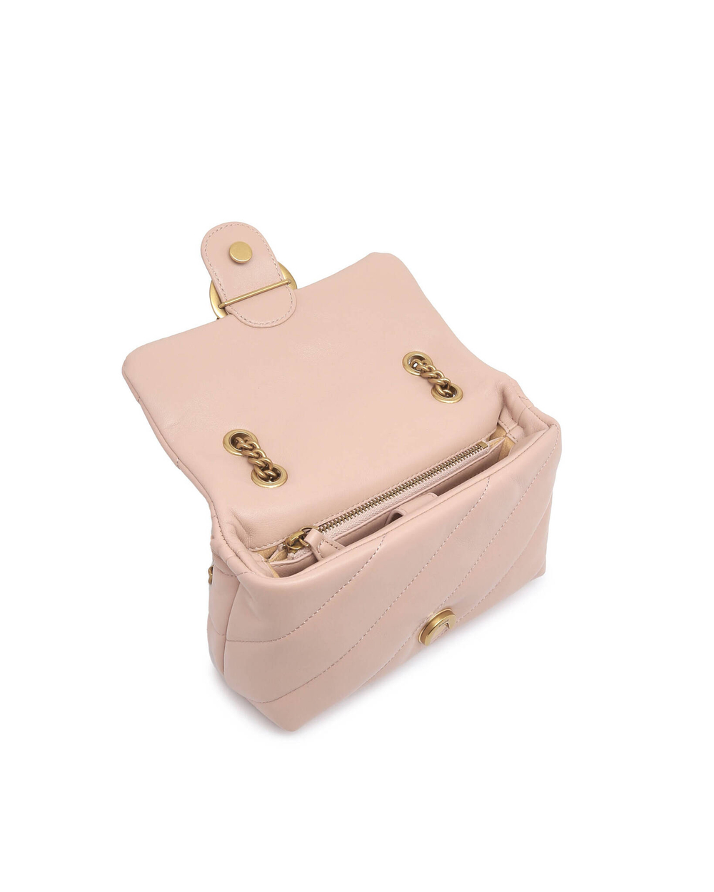 кожаная сумка через плечо love mini puff cl pltt Pinko - пудро-розовый(100039 A0F2)