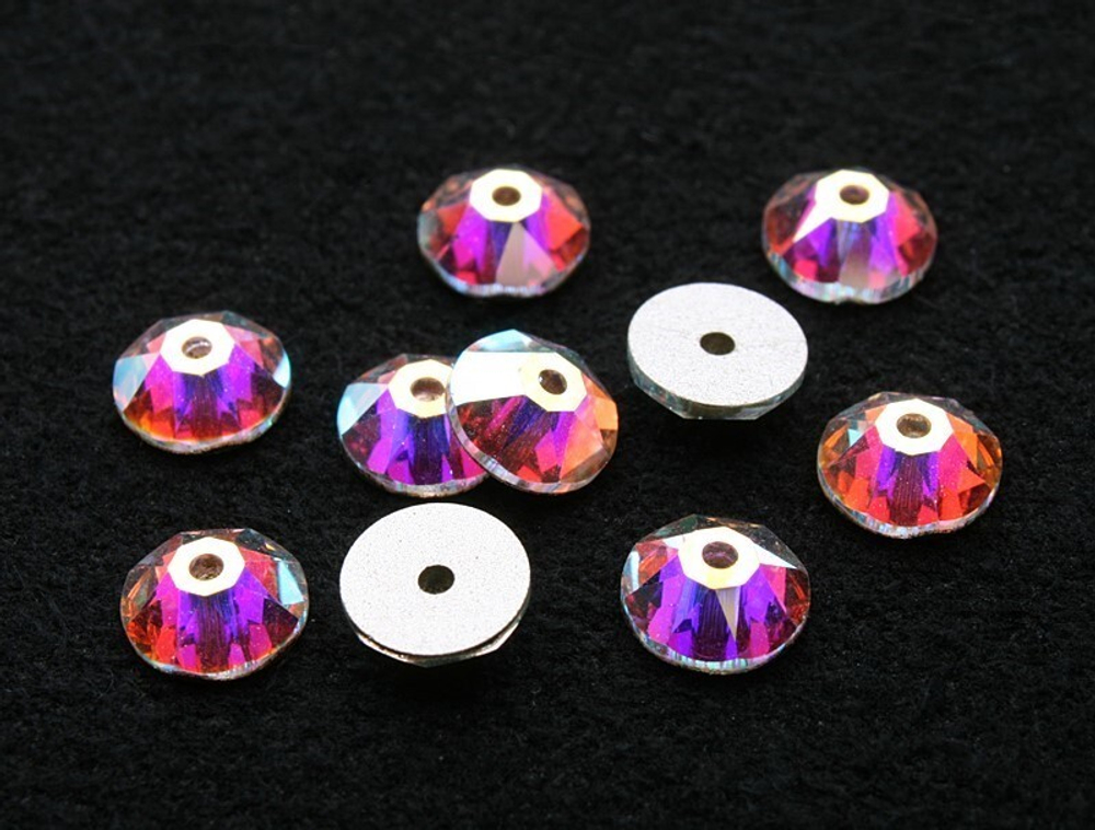 Стразы "Сваровски" Crystal AB 7 мм, кристалл  перламутр (Crystal AB 001), 12 шт