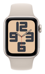 Apple Watch SE (2024) 40mm Starlight Aluminium Case with Starlight Sport Band (S/M)