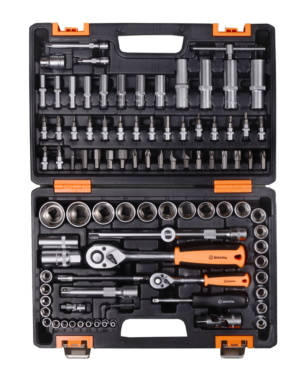 Набор инструментов АВТО, 1/2" , 1/4" , CrV, в кейсе 94 предм Вихрь