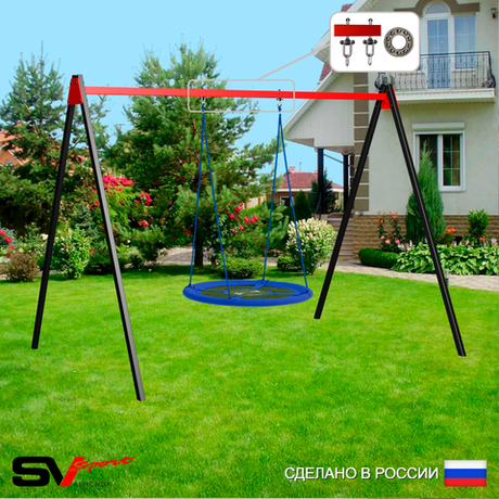 Уличные качели Sv Sport УК176П1 (3.0м/Гнездо Оксф. 100см/Подвесы на подш 1к)