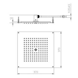 Bossini Dream Flat верхний душ 370х370 мм для установки в подвесной потолок, с гибкой подводкой для подсоединения к водоснабжению, цвет хром