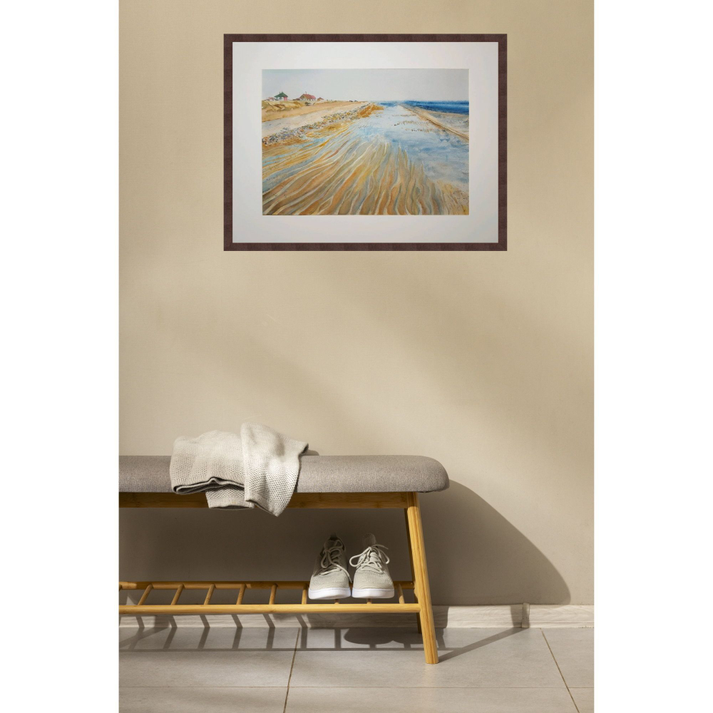 Картина авторская акварельная в паспарту 40х50 см на стену для интерьера "Приют рыбака на Белом море" "