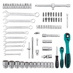 Набор инструментов 1/2", 1/4", CrV, 12 гранные головки, пластиковый кейс, 82 предмета Stels
