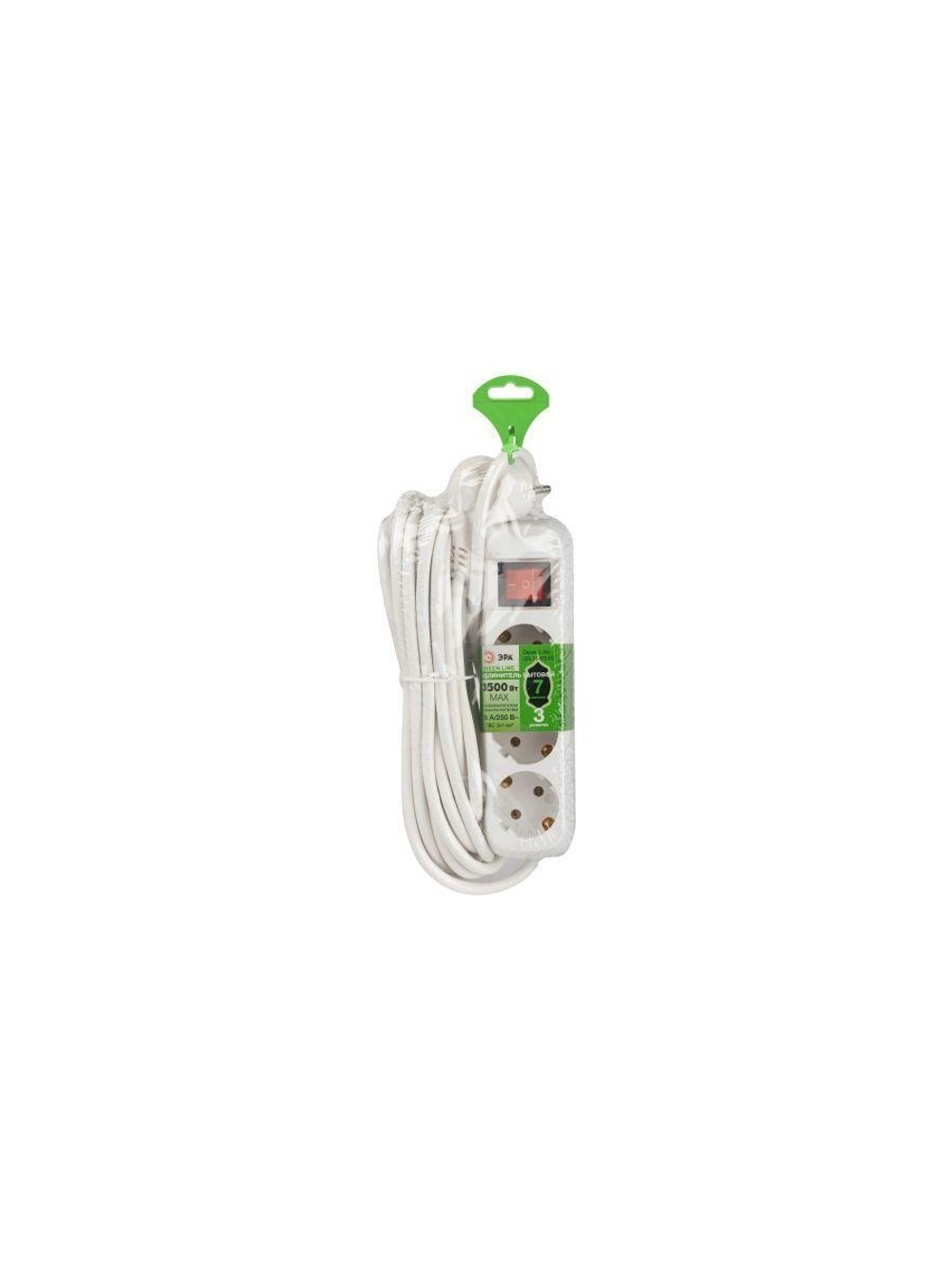Удлинитель 3х7м с заземл. с выкл. ПВС 3х1 UDL-16-370-ES Greenline Эра Б0065012