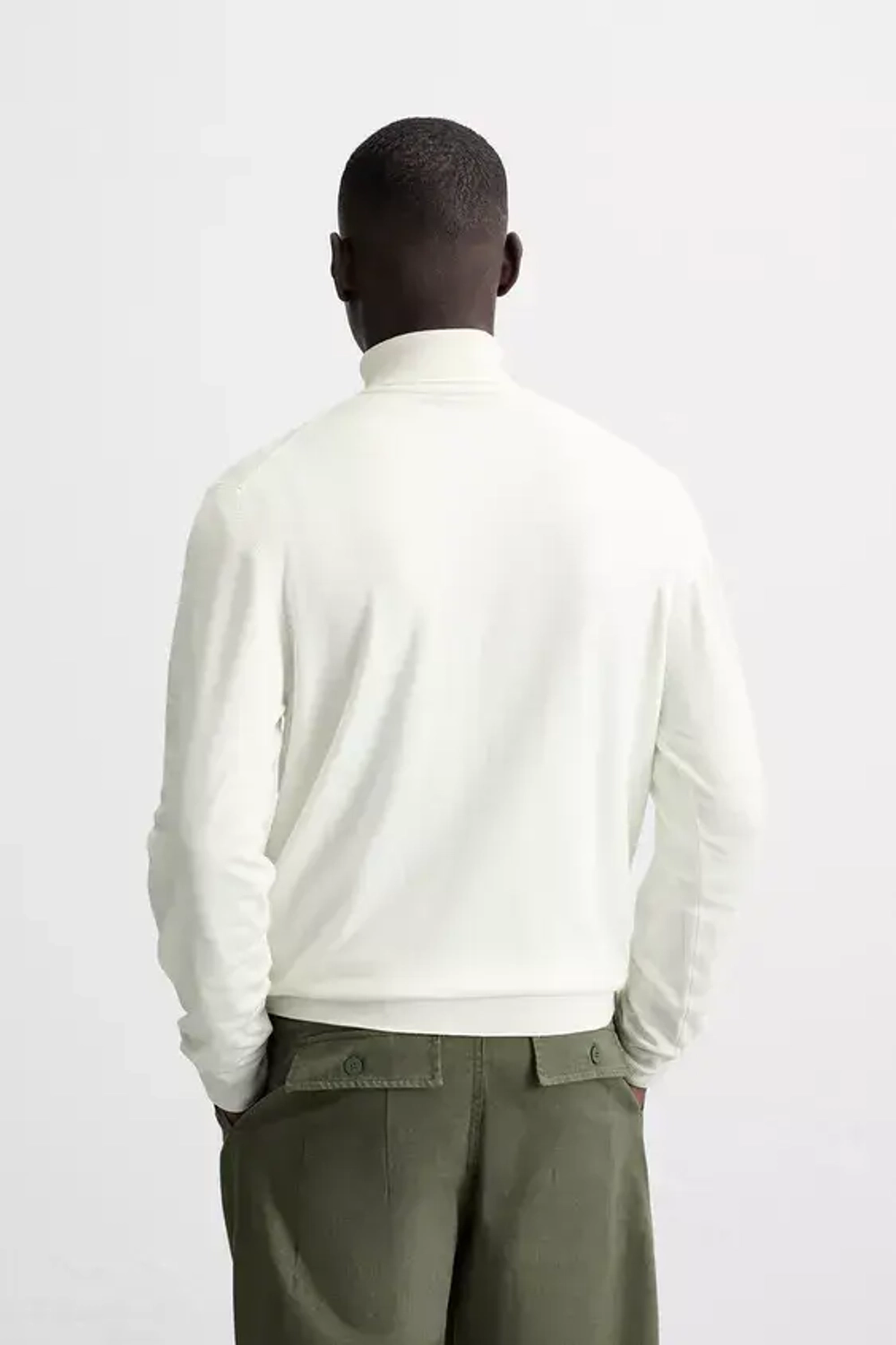 ZARA СВИТЕР ИЗ СМЕСОВОЙ ВИСКОЗЫ, ЖЕЛТОВАТО-БЕЛЫЙ