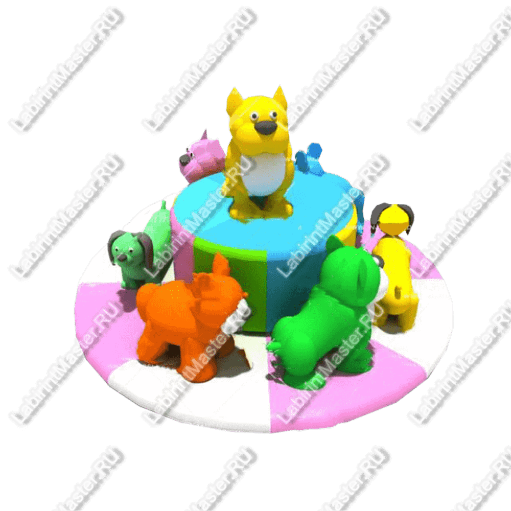 Электрическая карусель детская 4KIDS "Собачки"