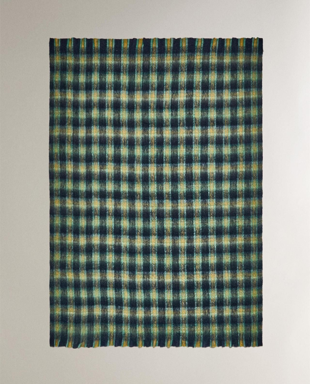 Zara Home - Мягкое клетчатый плед, желтый, 140x190 см
