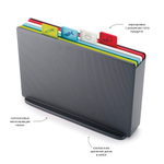 Набор разделочных досок в подставке index regular, графит, 4 шт.