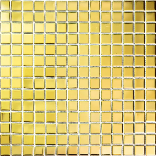BSU-01-20 Зеркальная мозаичная плитка Natural Crystal золотой квадрат глянцевый