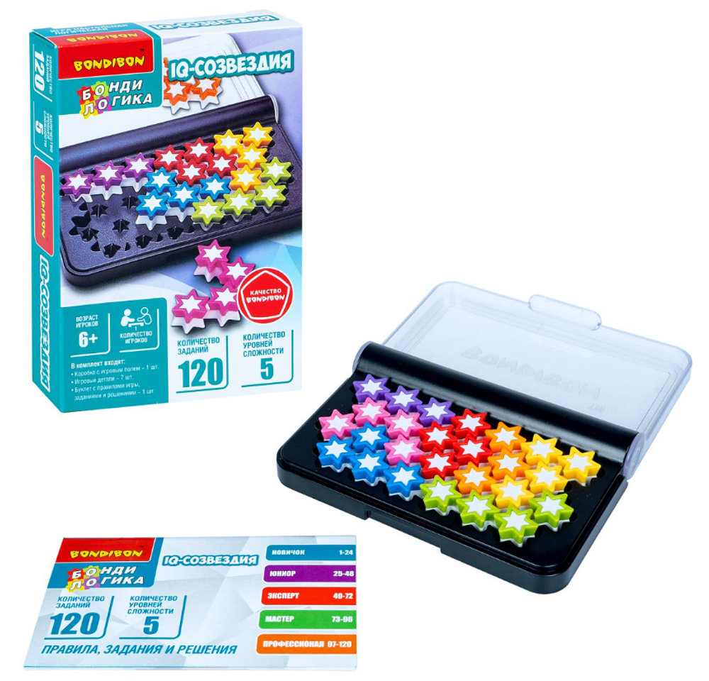 Детская логическая настольная игра "IQ-созвездия" Bondibon