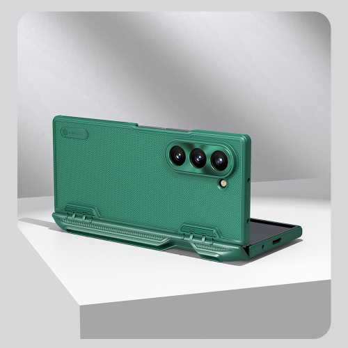 Усиленный чехол зеленого цвета (Dark Green) с держателем для S Pen от Nillkin для Samsung Galaxy Z Fold 6 5G, серия Super Frosted Shield Fold (With pen holder)