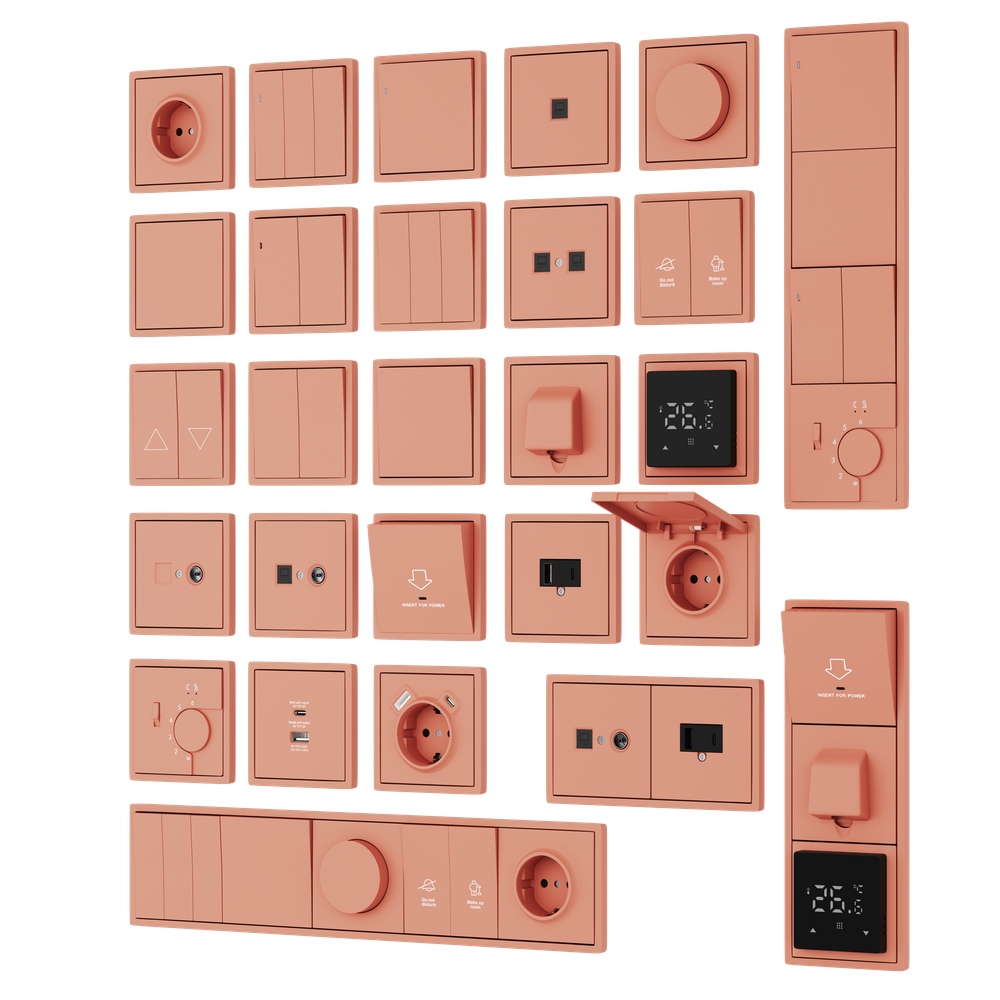 Накладка для розеток USB A+C, матовый коралл, серия R98