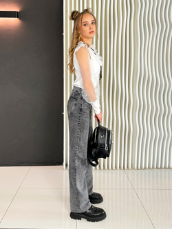 Блузка школьная для девочки с длинным рукавом белая