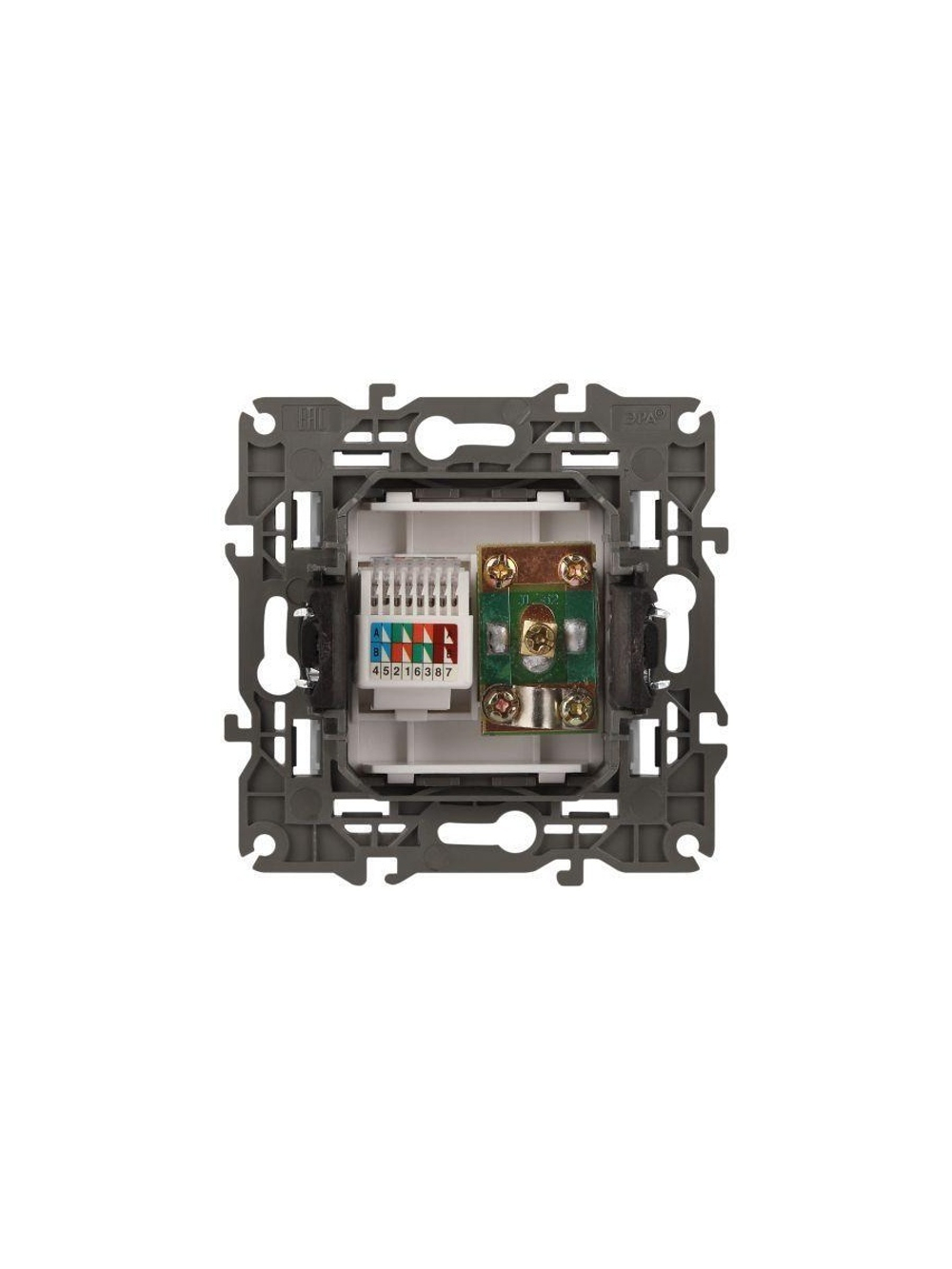 Розетка компьютерная + телевизионная Elegance 14-3110-01М RJ45+TV матов. бел. Эра Б0065767