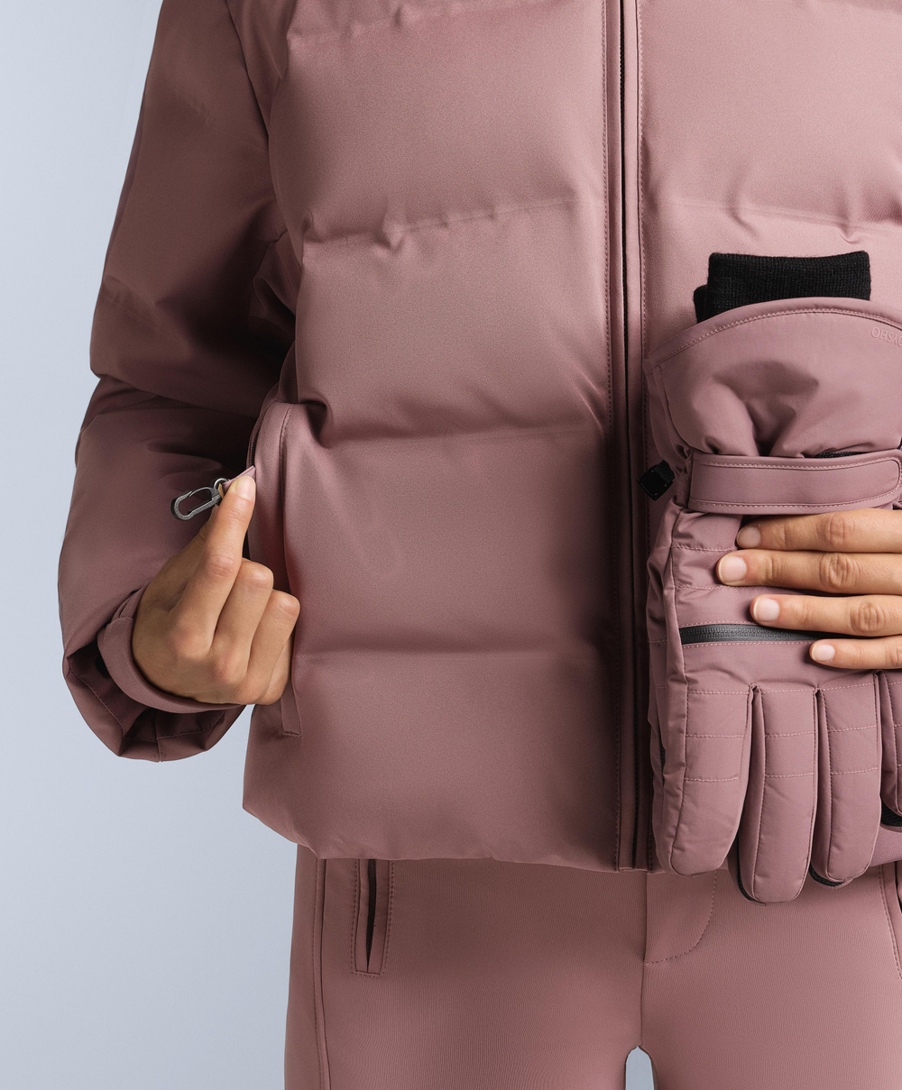 OYSHO Водонепроницаемая пуховая куртка Minardi Piume SKI, фиолетово-розовый