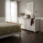 Dipriz Тумба Лена 4 двери из сосны, с ящиками (нижняя часть буфета Лена), белый воск