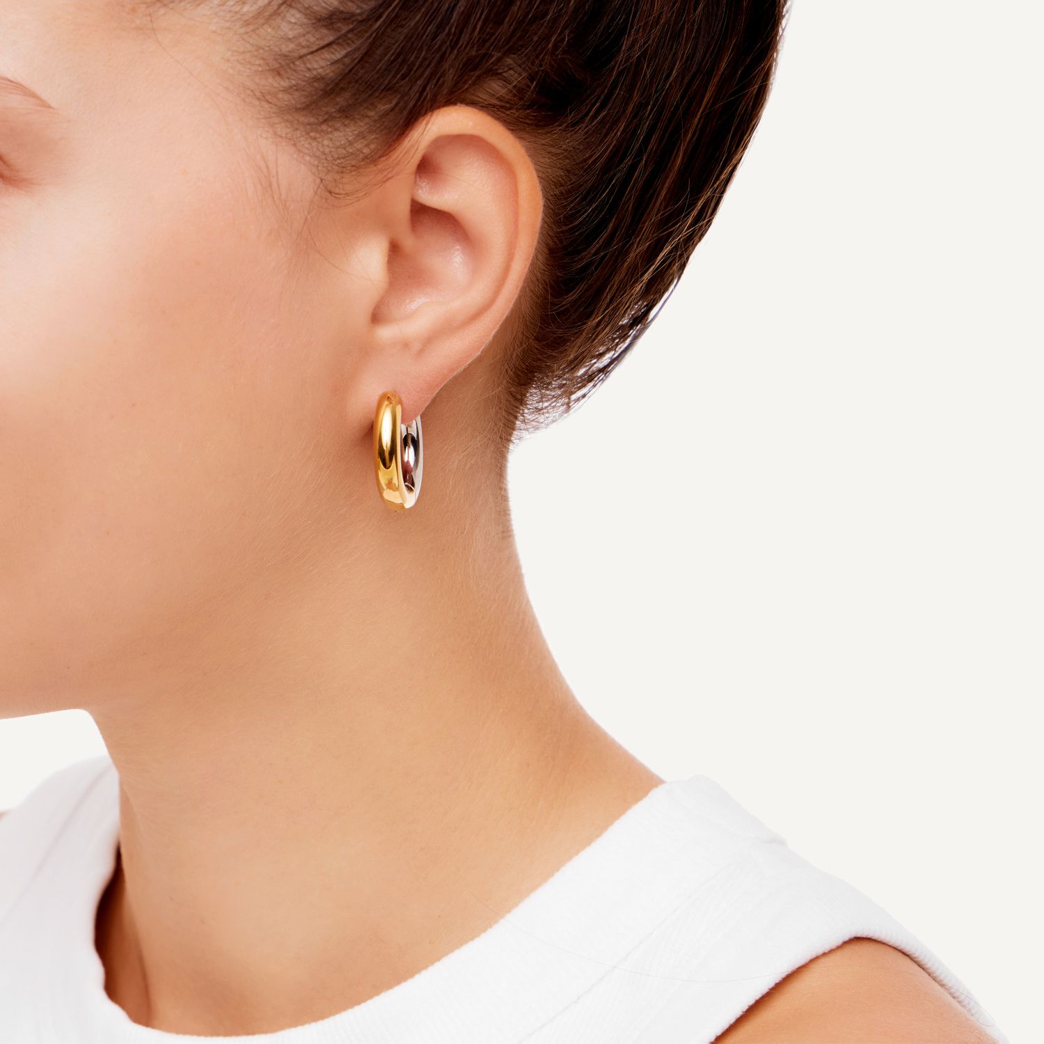 Серьги Gold & Silver Hoops