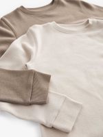 Лонгслив для мальчика Next 480-590, 2 шт., Молочный, Коричневый