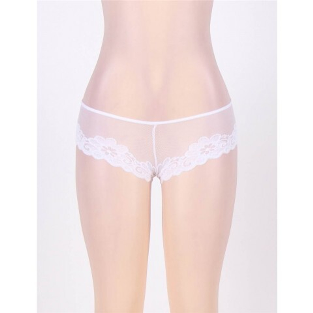 Трусики White Floral, белый, XS-S