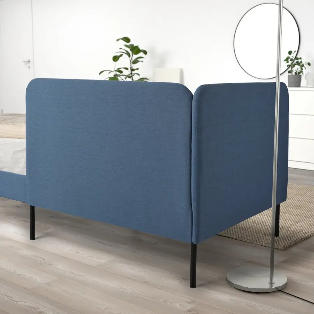 Каркас кровати с мягкой обивкой - IKEA BLÅKULLEN/BLAKULLEN, 200х90 см, синий, БЛОКУЛЛЕН ИКЕА