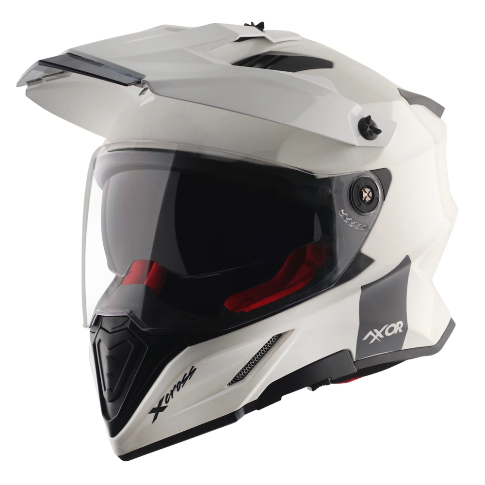 Шлем AXOR X-CROSS DUAL VISOR SC, с визором, цвет белый (L)