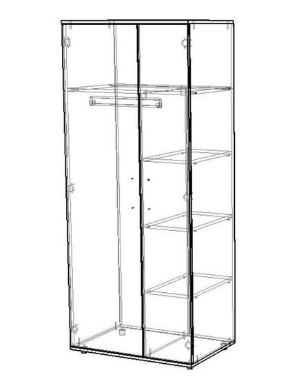 Шкаф МИЯКО /800*1900*521/ левый сосна астрид