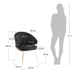 Стул-полукресло Emil зеленый с золотыми ножками