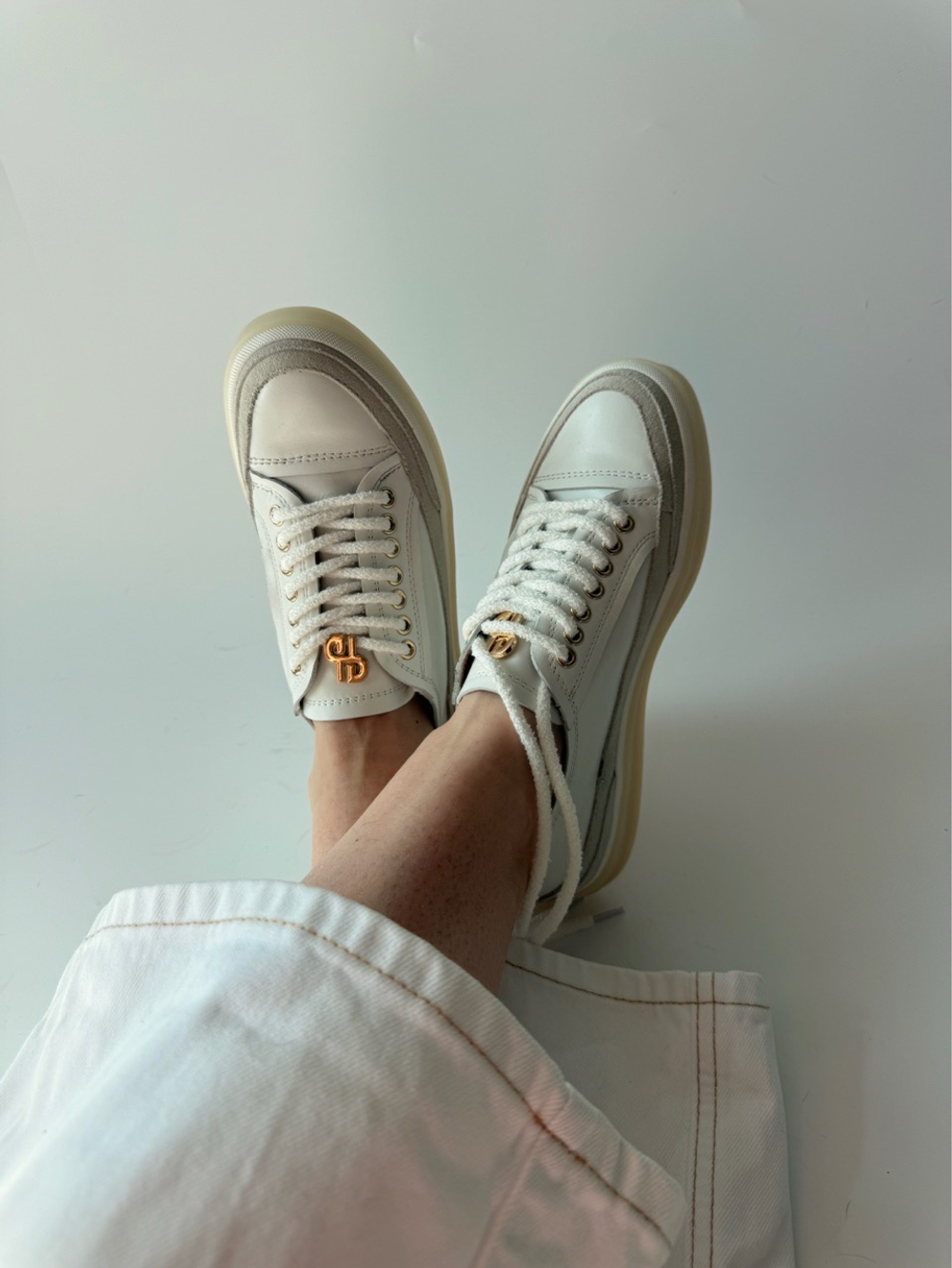 Кеды KLARA в белой коже