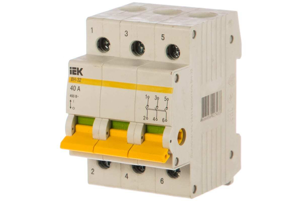 Выключатель нагрузки (мини-рубильник) ВН-32 3Р 40А IEK