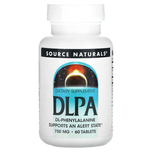 Source Naturals, DLPA (DL-фенилаланин), 750 мг, 60 таблеток