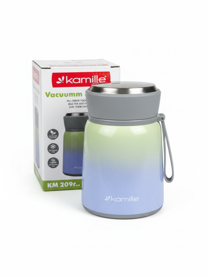 Термос для еды 530 мл. из нержавеющей стали Kamille KM 2096 с ложкой и ручкой