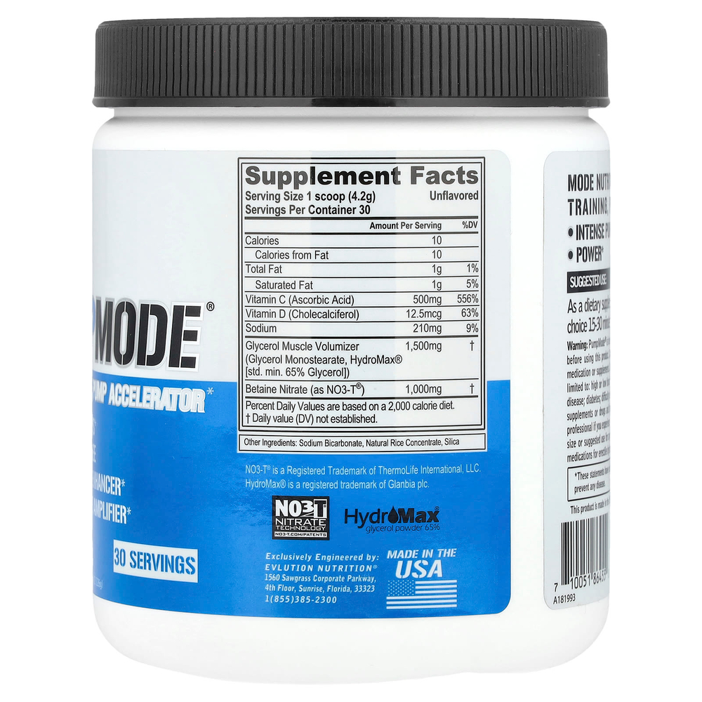 EVLution Nutrition, PumpMode, Нестимулирующий ускоритель помпы, 4,44 унции (126 г)