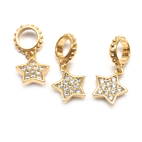 Подвеска "Звезда" с бейлом 17х8 мм, позолота