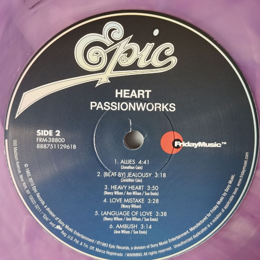Винтажная виниловая пластинка LP Heart Passionworks (USA 2016) (Purple Translucent Vinyl) Deluxe Edition