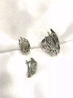 Ювелирные серьги серебро с фианитами