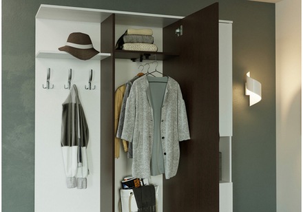 Прихожая Woodville Бертра венге, белый