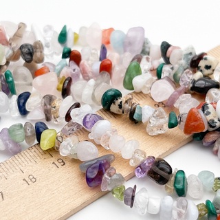 Натуральные камни микс бусины, крошка 4-9 мм, цена за нить 38 см