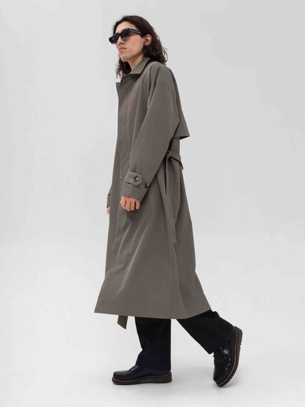 Плащ Длинный Мужской Зеленый - фото 3