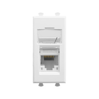 Компьютерная розетка RJ-45 модульная, кат.5е, "Avanti", "Белое облако", 1 модуль