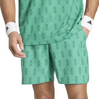 Мужские теннисные шорты Adidas Club Tennis Climacool Graphic 9in - semi court green/collegiate green