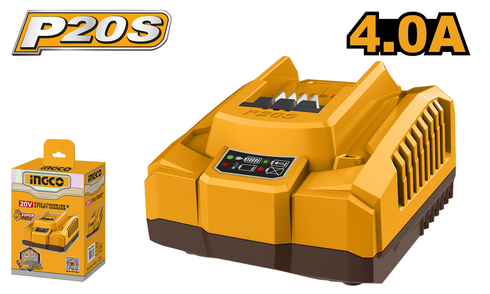 Быстрое интеллектуальное зарядное устройство INGCO FCLI20411 INDUSTRIAL 20 В