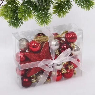 Набор ёлочных украшений «Brilliant pirouette» 30 предметов, Красный/Шампань