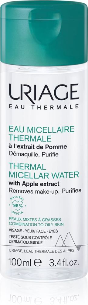 Uriage Hygiene Thermal Micellar Water - Combination to Oily Skin - очищающая мицеллярная жидкость для жирной и комбинированной кожи /   100  ml  / GTIN 3661434009341