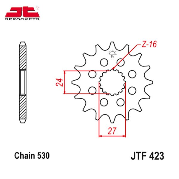 JT JTF423 18RB звезда передняя (ведущая), 18 зубьев