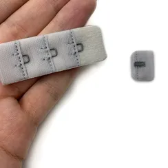 Застежка с крючками светло-серая 1 ряд (цв. 166), 19*55 мм