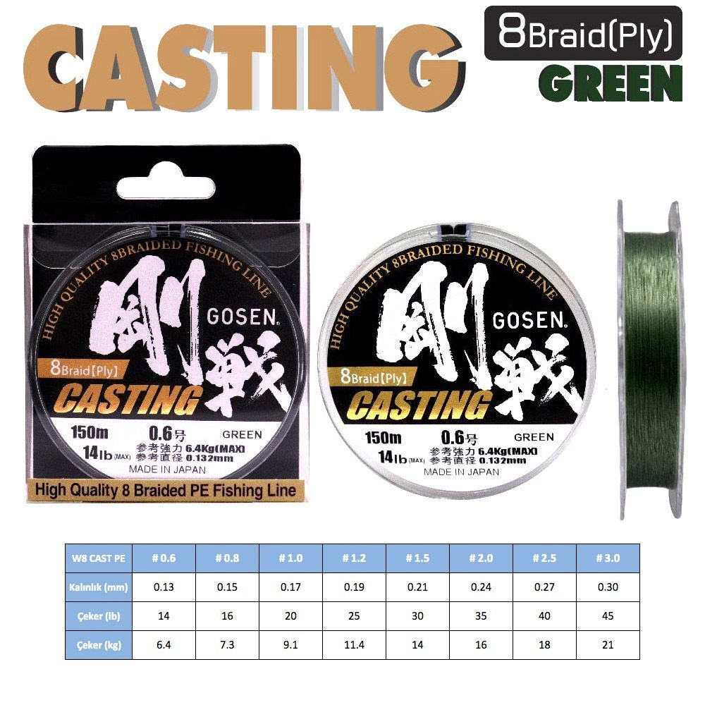 Шнур для рыбалки Gosen W8 Casting
