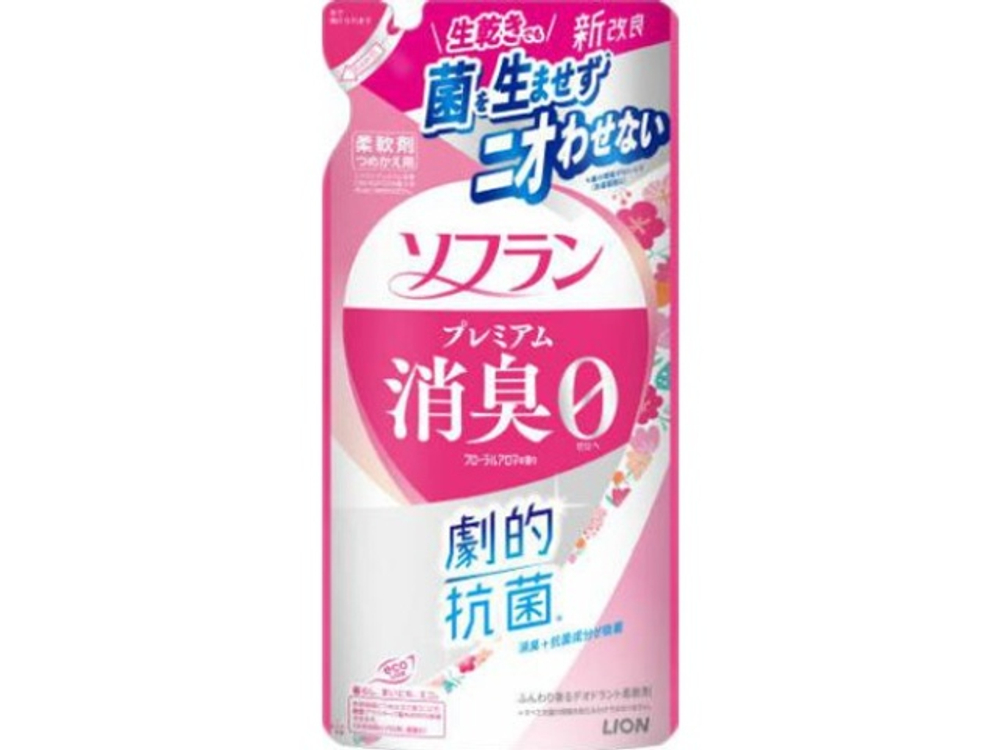 Кондиционер для белья Lion Soflan Premium цветочный аромат, сменный блок, 380 мл