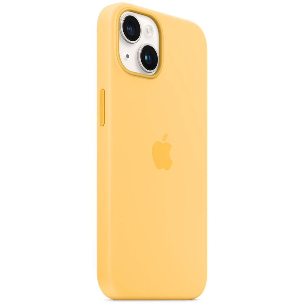 Силиконовый чехол с поддержкой MagSafe Apple Silicone Case для iPhone 14, Sunglow (Бледно-желтый)