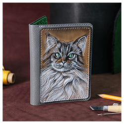 Кожаная обложка на паспорт «Кысь»